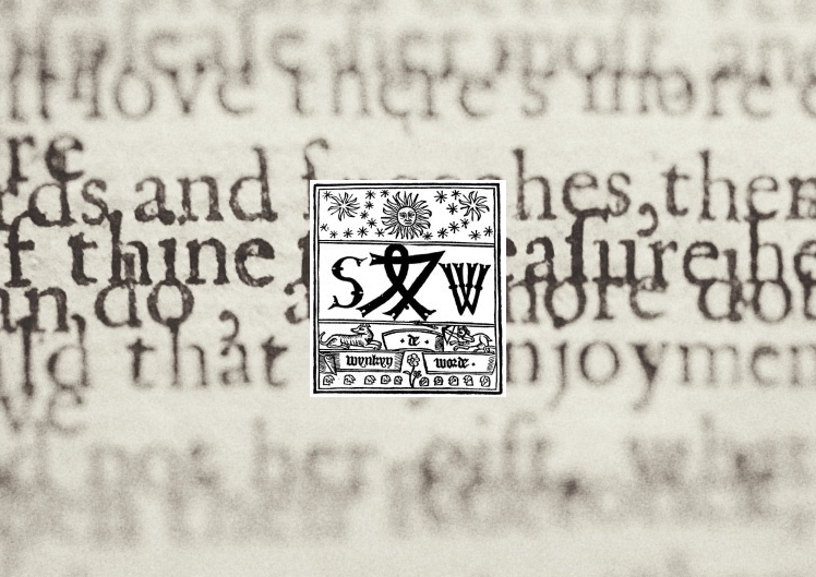 image of an early printed page with the blog logo superimposed on it